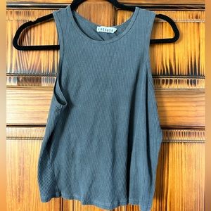 LACAUSA Zoe Crop Tank Top in Slate
